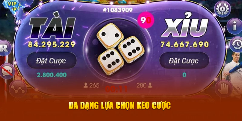 Đa dạng lựa chọn kèo cược 